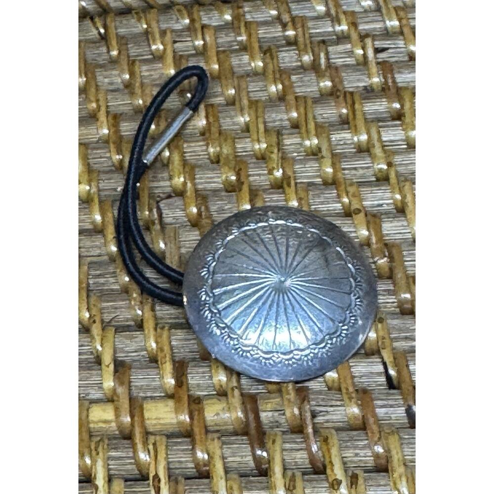 Vintage Southwestern Sterling Silver Bruce Wood Concho Hair Tie